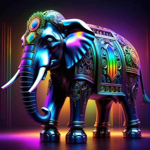 Ultra-Realistic Mechanical Elephant Artwork