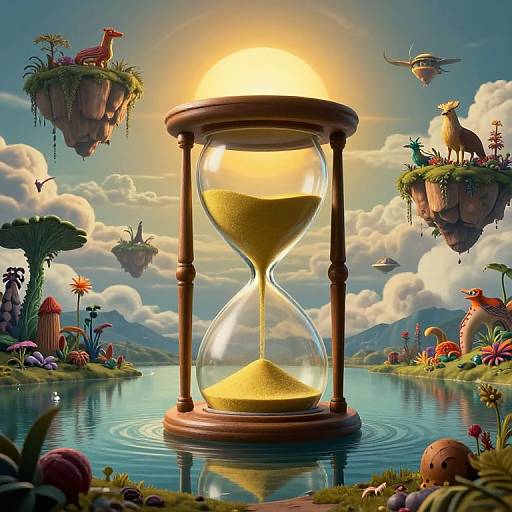 Surreal Dreamscape with Melting Time