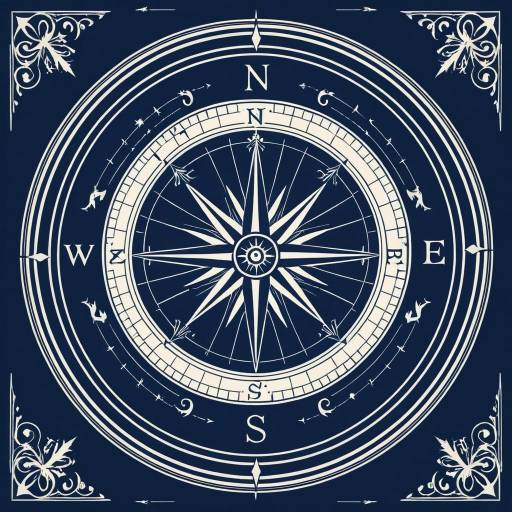 Minimalist Magical Compass Vector Art