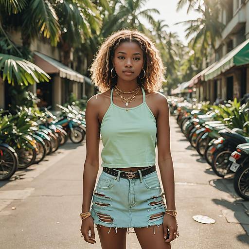 Trendy Teenage Street Style in Sunlight