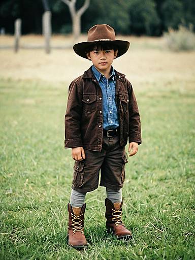 Boy in Kid Paleontologist Costume Outdoors