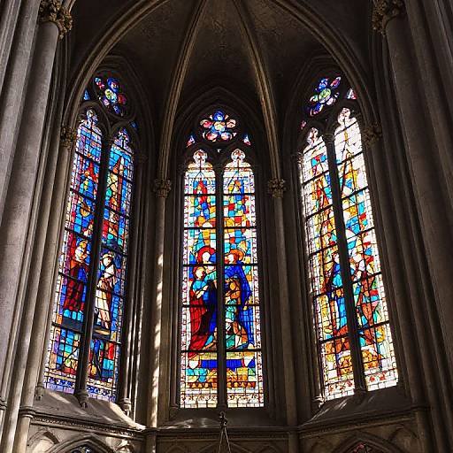 Historic Cathedral Stained Glass Interior