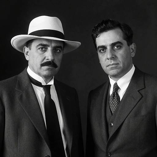 Dramatic Portrait of Two Serious Men