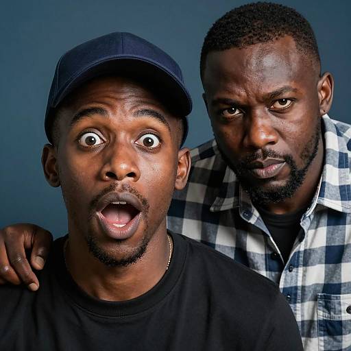 Close-Up of Two Black Men Portrait