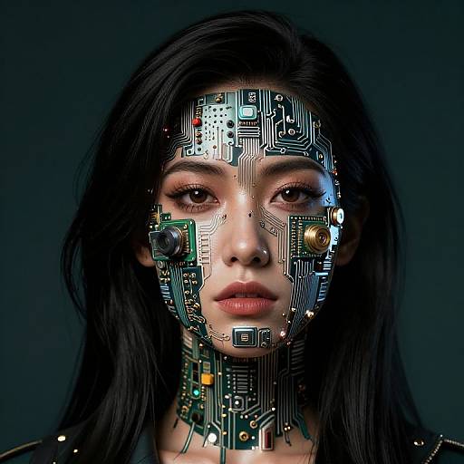 1980s Cyberpunk Female Cryptocurrency Portrait