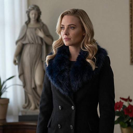 Thoughtful Blonde Woman in Indoor Setting