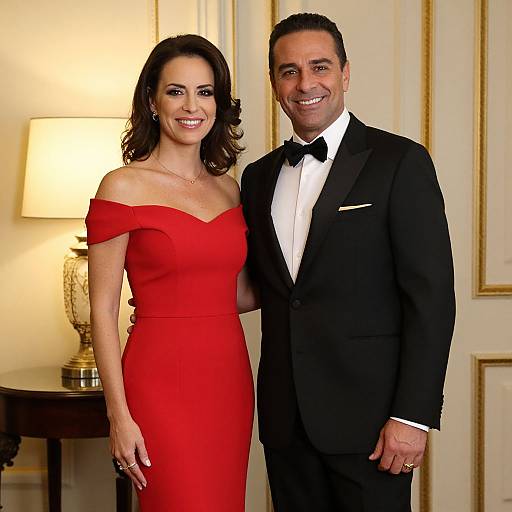 Elegant Couple in Warmly Lit Room