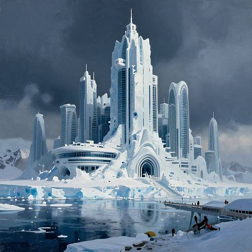 Futuristic Antarctic City in Ice