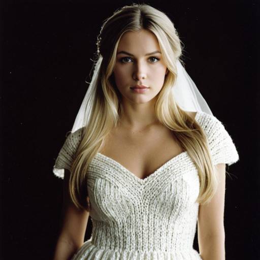 Elegant Knitted Wedding Dress Portrait