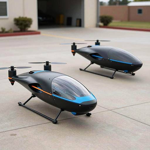 Futuristic Black and Blue Drones