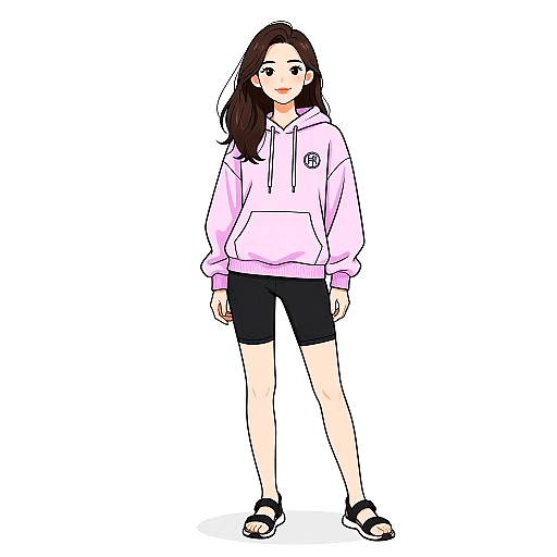 Casual Sporty Woman in Pastel Hoodie