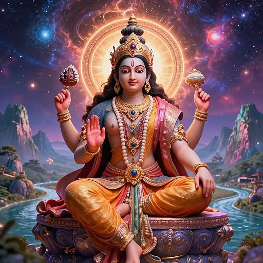 Serene Siva in Cosmic Hindu Art