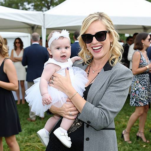 Blonde Woman and Baby at Jazz Age Party