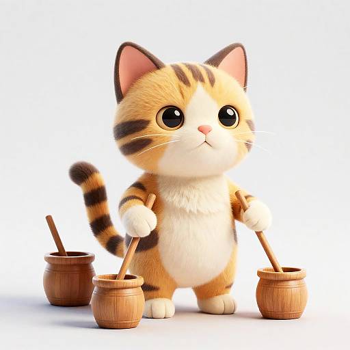 Ultra-Realistic Chibi Cat 3D Model