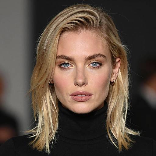 Elegant Ash Blonde Close-Up Portrait