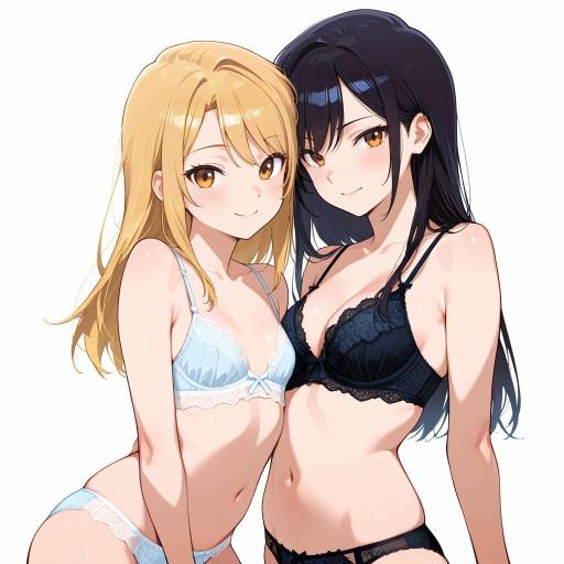 Sensual Embrace of Two Young Women Sensual Embrace of Two Young Women