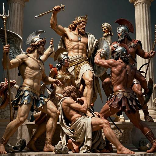 Epic Mythological Battle on Olympus