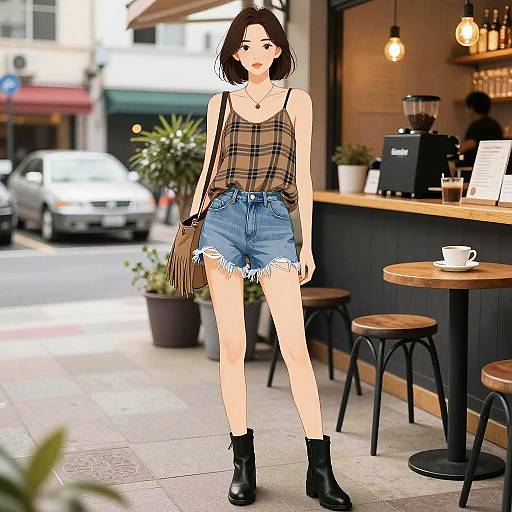 Stylish Woman in Casual Streetwear