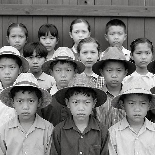 Vintage Black-and-White Portrait of Children