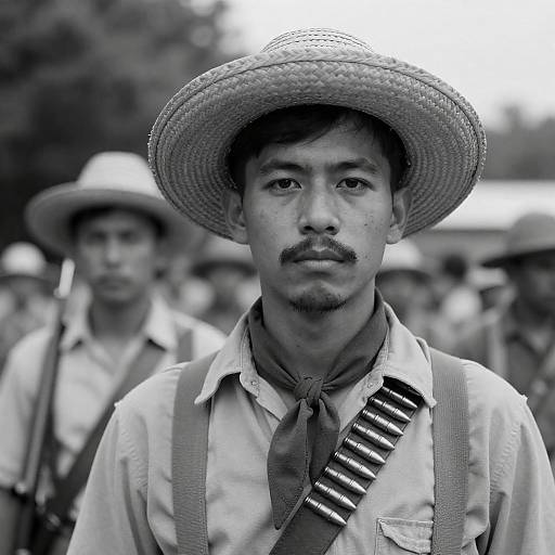 Serious Men in Vintage Outdoor Scene