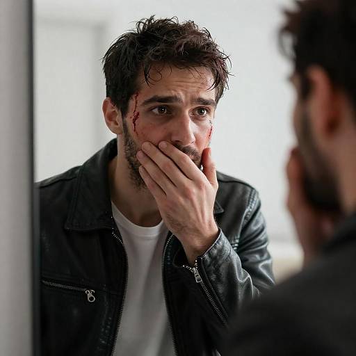 Distressed Reflection of a Troubled Man