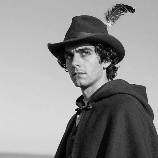 Moody Portrait of a Dark-Hatted Man