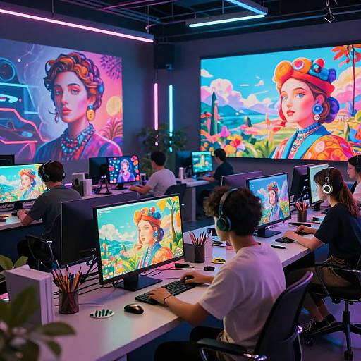 Futuristic AI Art Studio