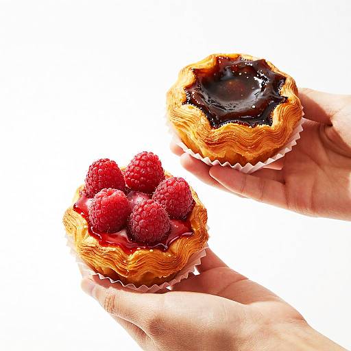 Hands Holding Vibrant Pastries