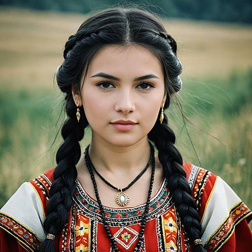 Young Woman in Macedonian Traditional Dress