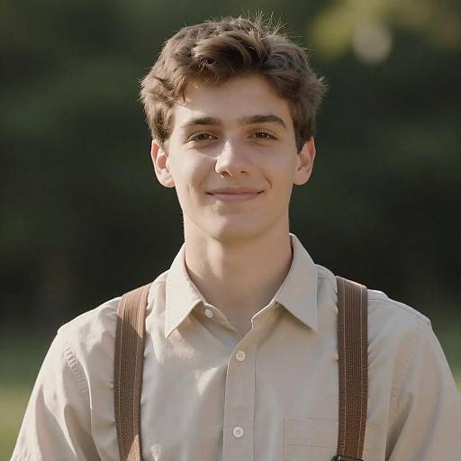 Young Man Smiling Outdoors