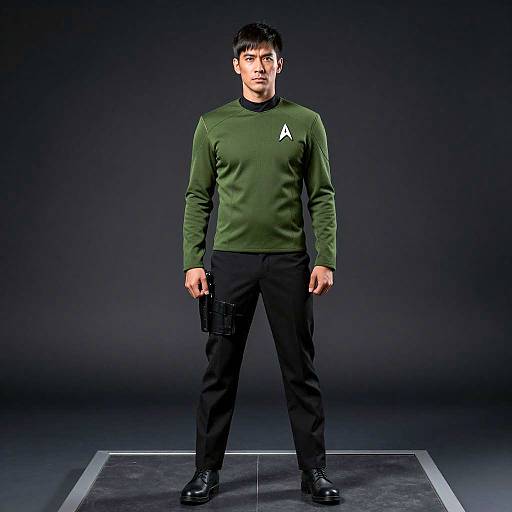 Serious Male Character in Starfleet Uniform