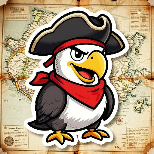 Vintage Pirate Parrot Mascot Logo
