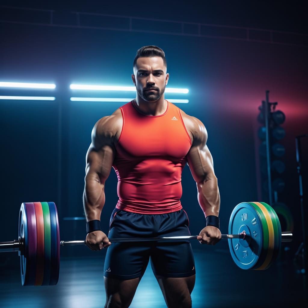 Cinematic Portrait of a Male Weightlifter