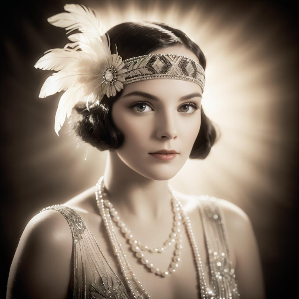 1920s Flapper Vintage Glamour Portrait