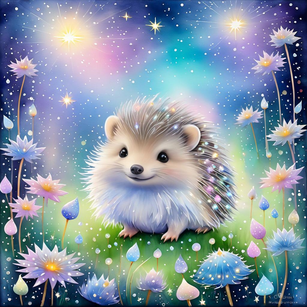 Charming Hedgehog in a Mystic Garden