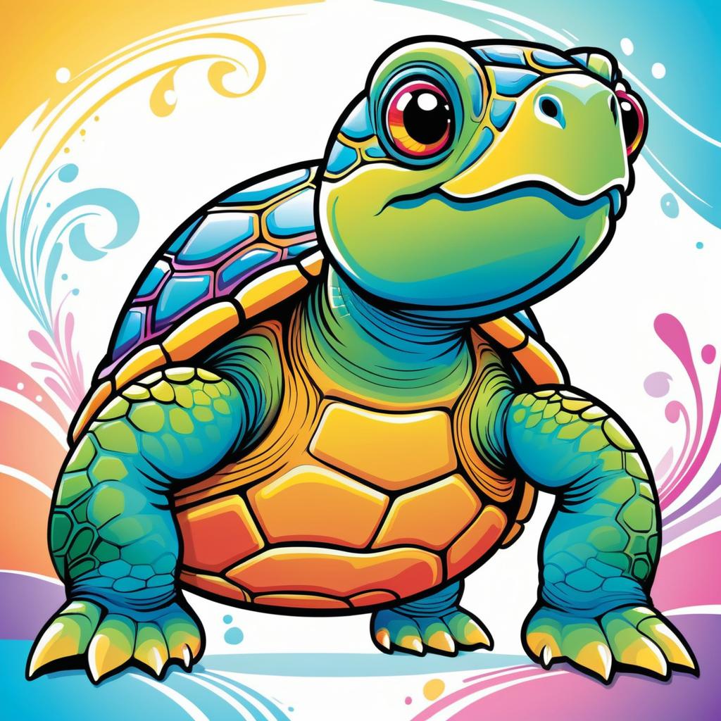 Charming Sassy Turtle Vector Art