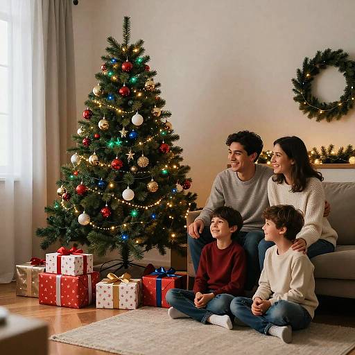Cozy Christmas Living Room Scene