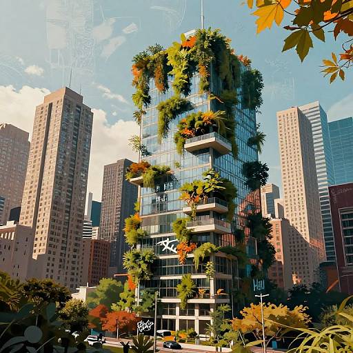 Abstract Urban-Nature Fusion Collage