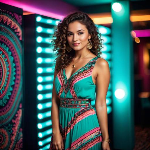 Confident Woman in Aztec Maxi Dress