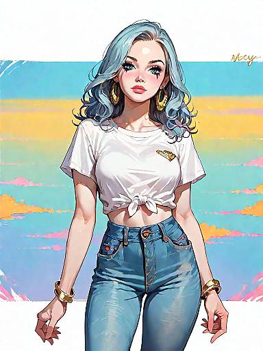 Stylish Young Woman in Casual Outfit