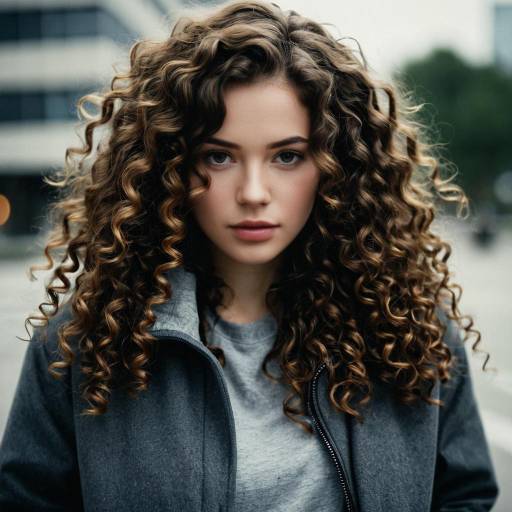 Realistic Portrait of a Girl with Curls