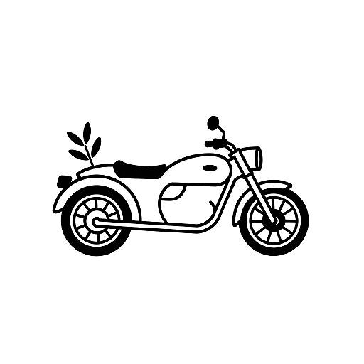 Minimalist Classic Sidecar Motorcycle Logo