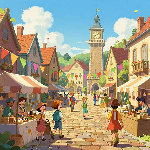 Professor Layton Bustling Town Square