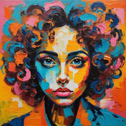 Vibrant Expressionist Portrait with Bold Colors