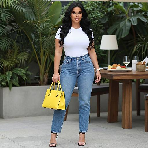 Confident Woman in Chic Casual Outfit