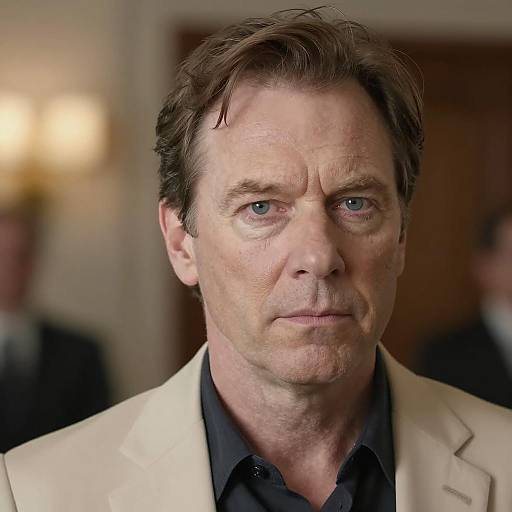 Close-Up Portrait of a Serious Man