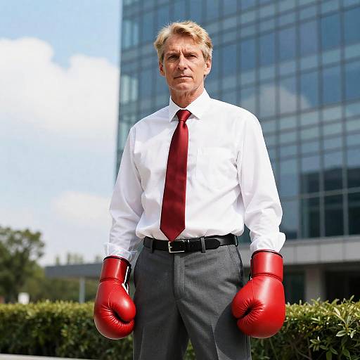 Middle-aged Boxer in Urban Setting