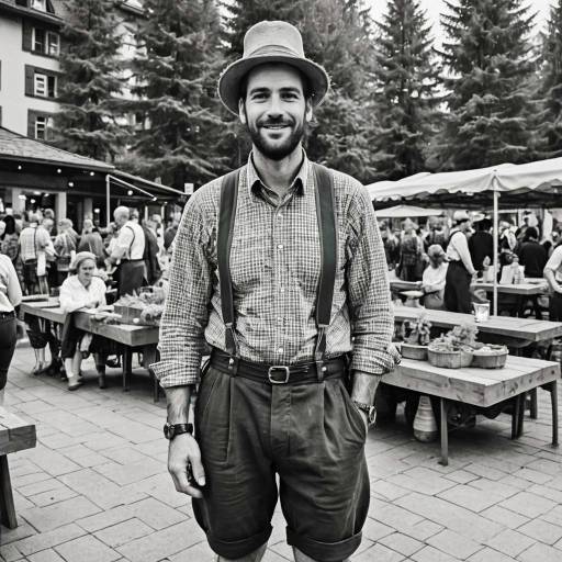 Man in Traditional Bavarian Oktoberfest Outfit