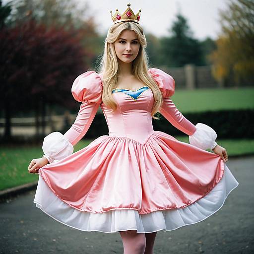 Woman in Princess Peach Costume