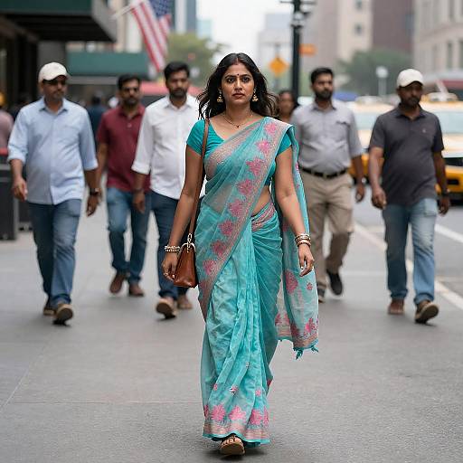 Confident Indian Woman in Urban Scene
